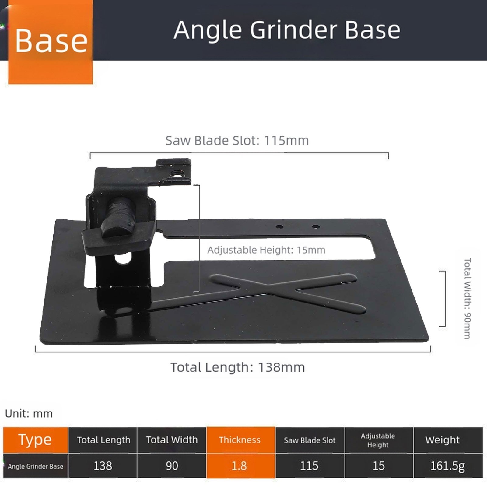 2pcs Angle Grinder Base Stand with Adjustable Bracket and Protective Guard