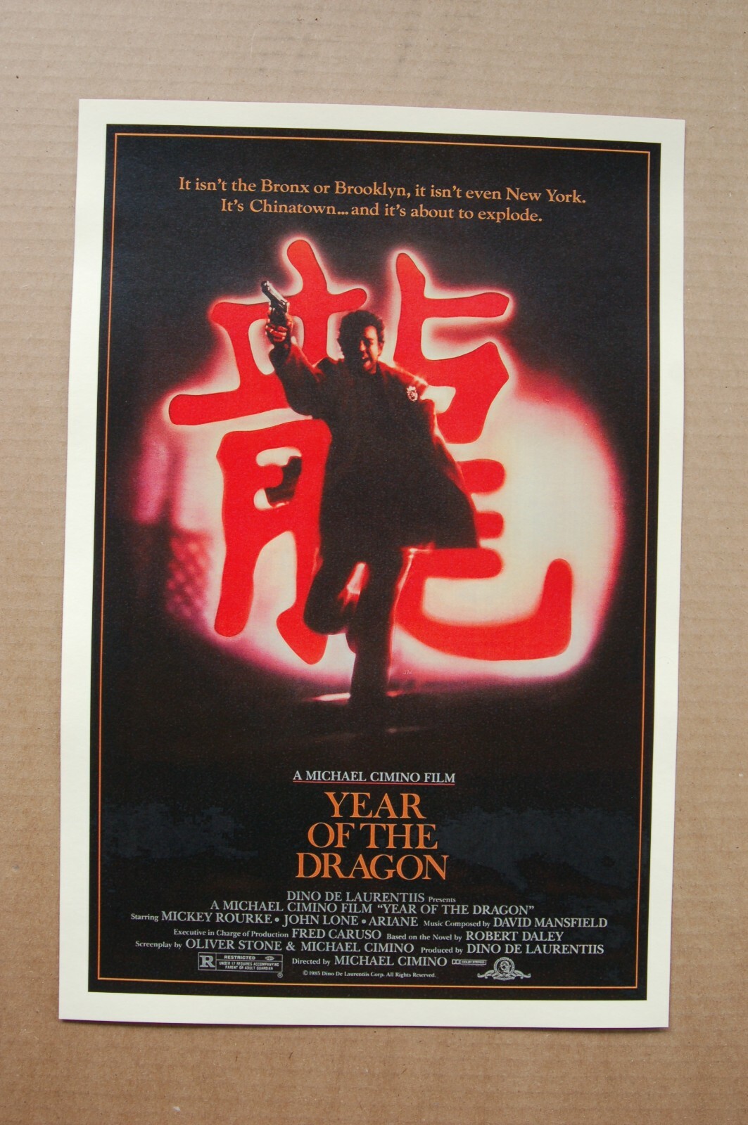 Year of the Dragon Lobby Card Movie Poster