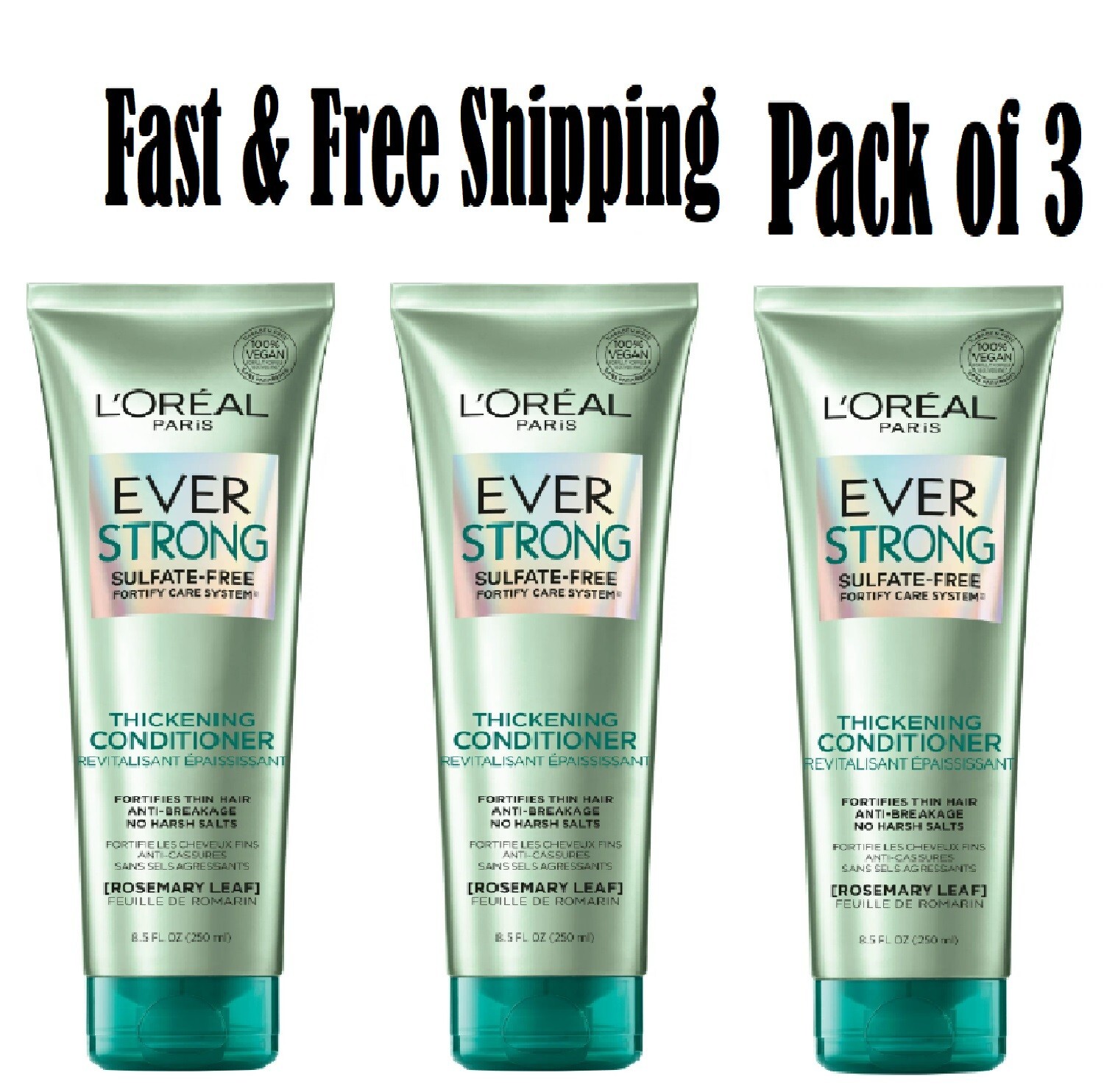 L'Oreal EverStrong Thickening Sulfate Free Conditioner, 8.5 fl oz -3pk
