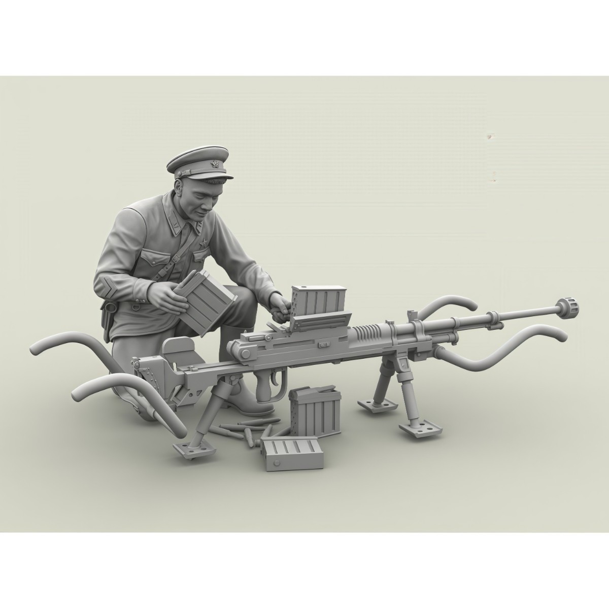 1 35 Resin Figure Red Army Major Anti Tank Rifle Khalkhin Gol 1939 Unpainted