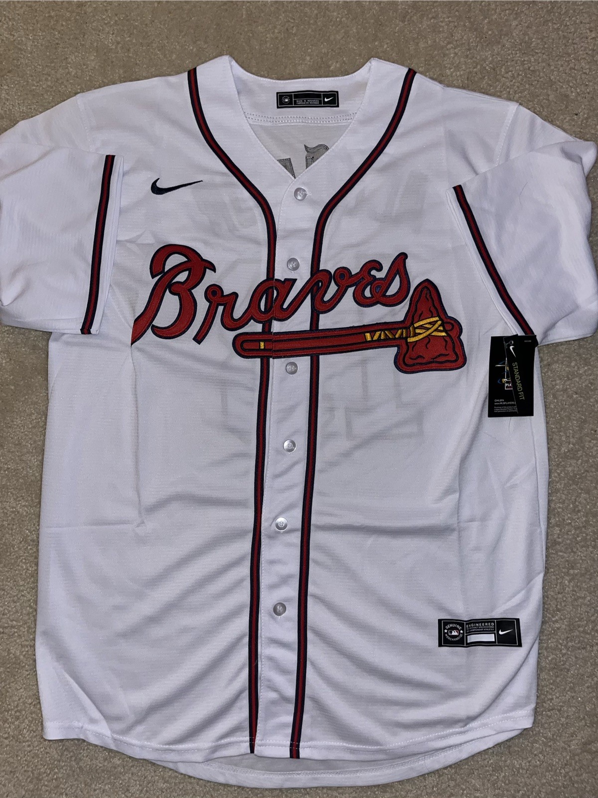 New Nike Ronald Acuna Jr Atlanta Braves White Jersey Men’s XL