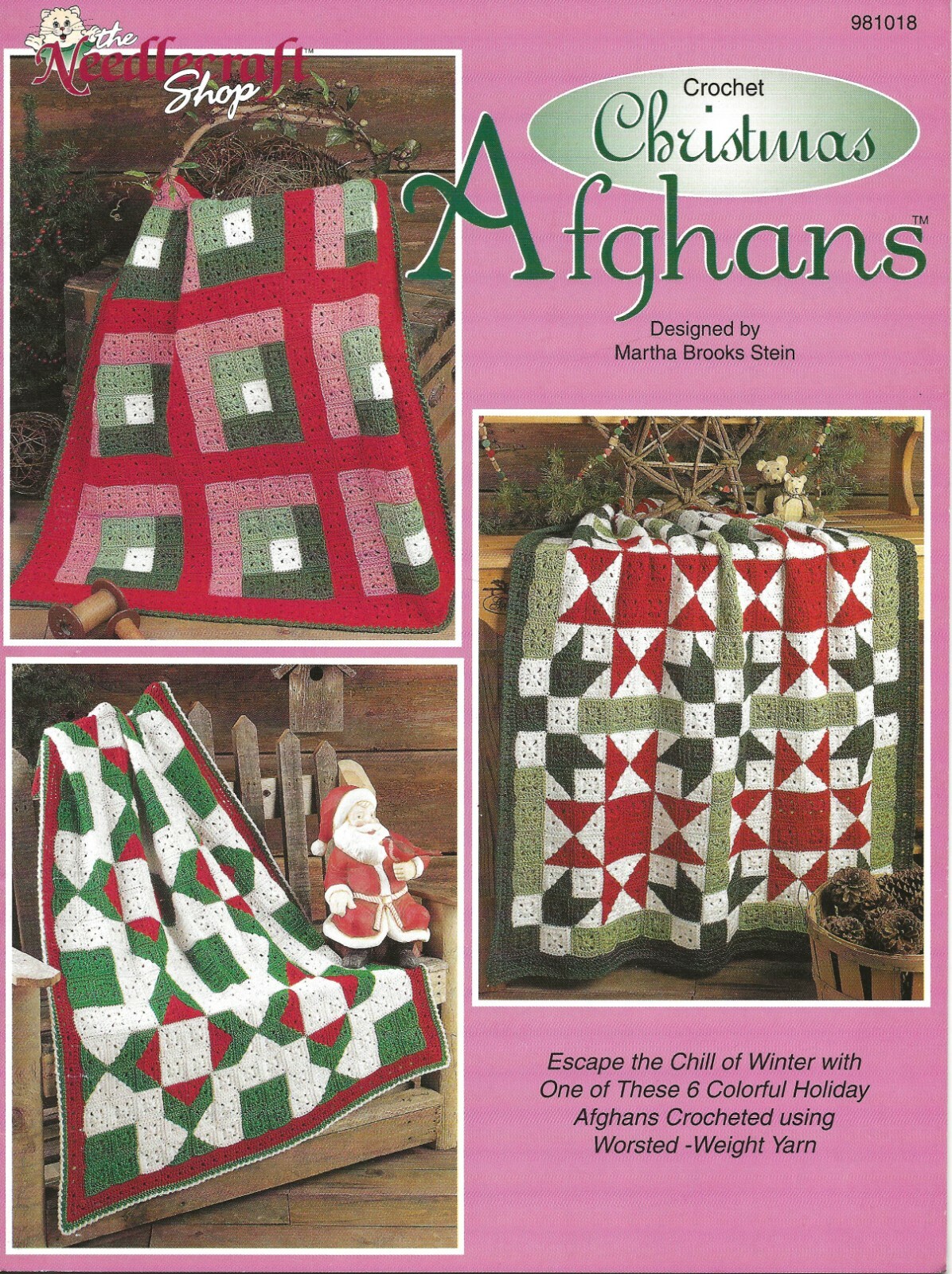 Christmas Afghans Crochet Geese Wreath Logs Stars Tiles Sampler Winter Warmth