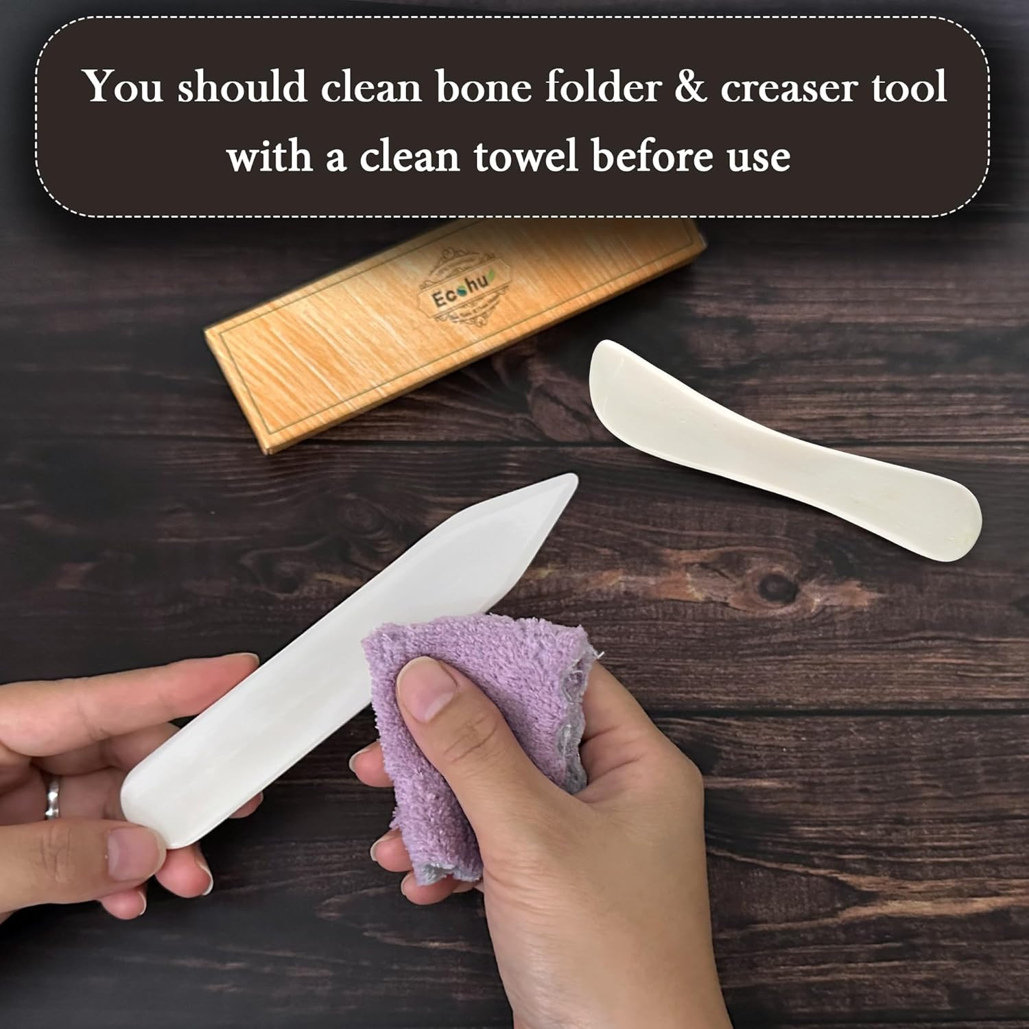 Bone Folder & Creaser Tool - 2PCS - Scoring, Folding for Origami, Paper Crafts,