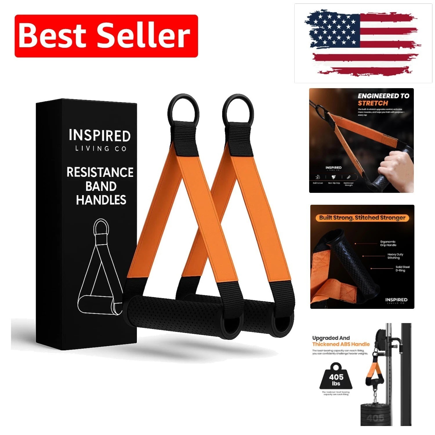 D Handle Cable Attachment 2-Pack – Heavy-Duty Gym Cable Handles for Cable Mac...