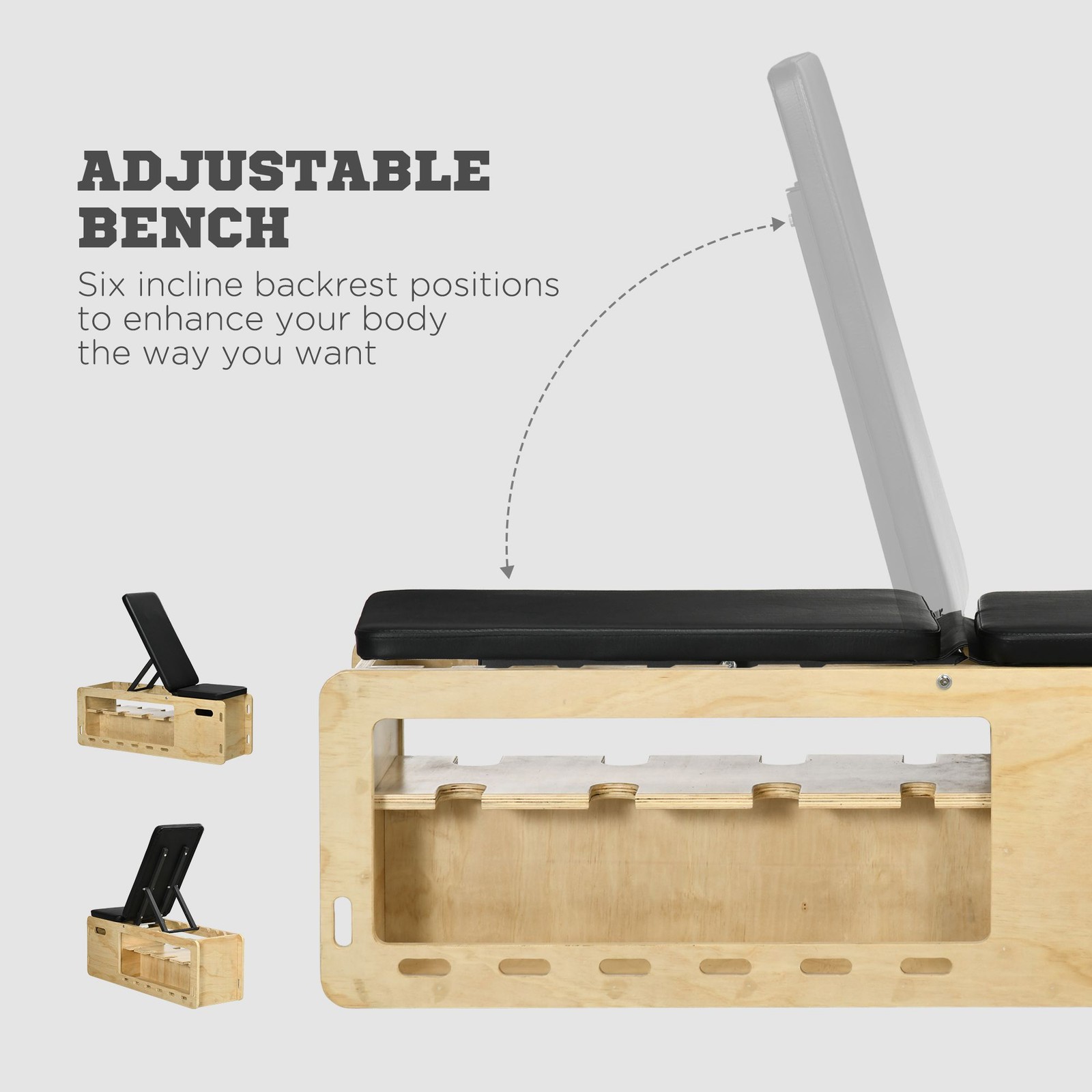 Adjustable Weight Bench Rack Storage Incline Workout Bench