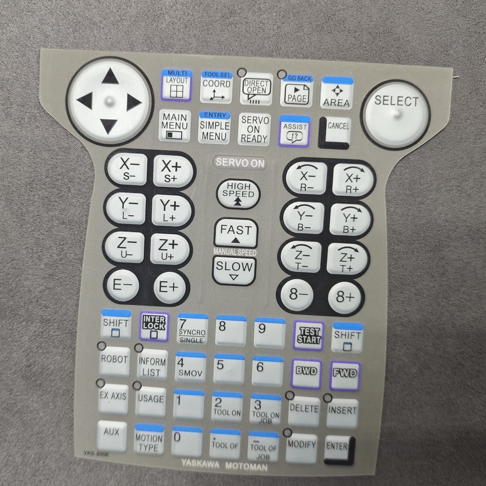 YKS-500E Teach Pendant Film Keypad Membrane for Yaskawa JZRCR-YPP21-1 DX200