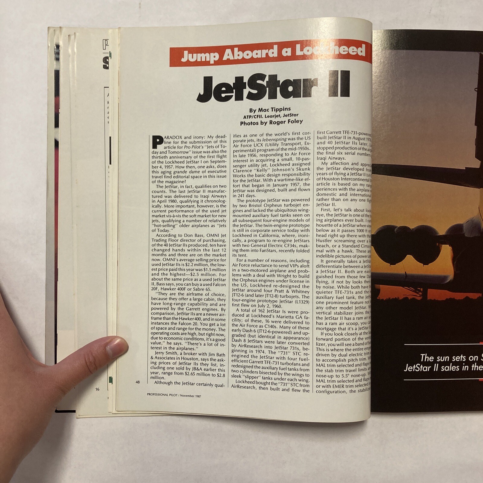 Professional Pilot - November 1987 Issue