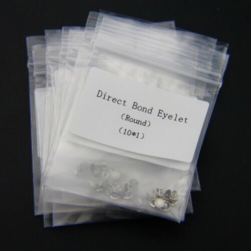 50 Pcs Dental Eyelets Round Direct Bonding Mesh Base Orthodontic Crimpable Hook