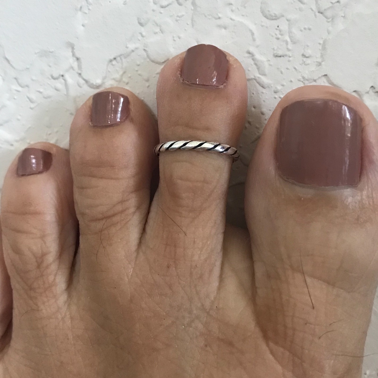 Sterling Silver Mirco Twist Toe Ring, Stackable Ring, Silver Ring, Twist Ring