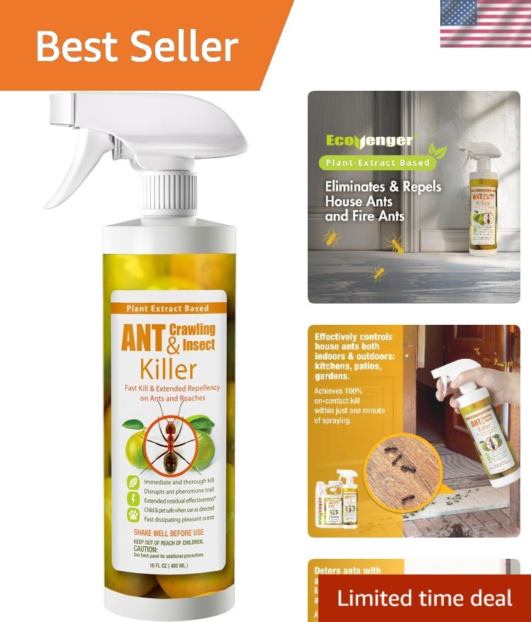 Powerful 16 oz Dual-Action Ant & Insect Killer - Non-Toxic & Natural Formula