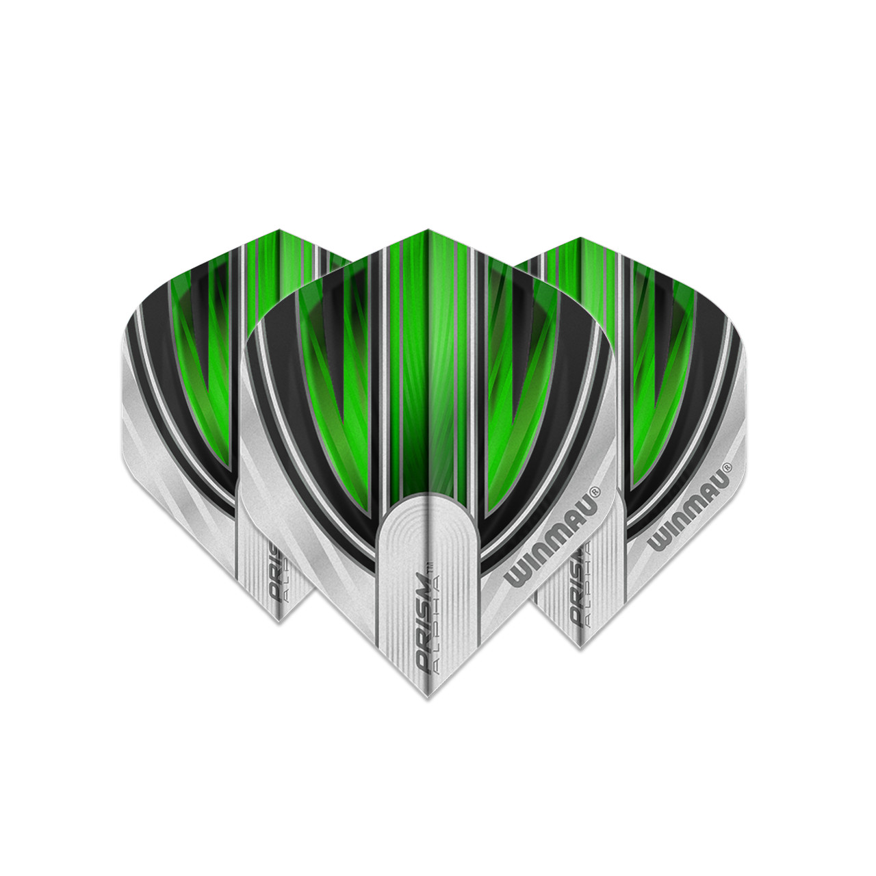 Winmau Prism Alpha Standard Dart Flight - White, Green & Black