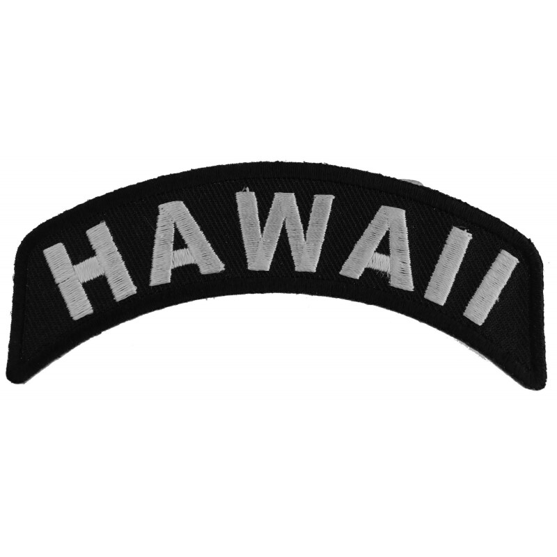 Patch, Small Rocker (Iron-On), Hawaii State Patch, 4" x 1.75"