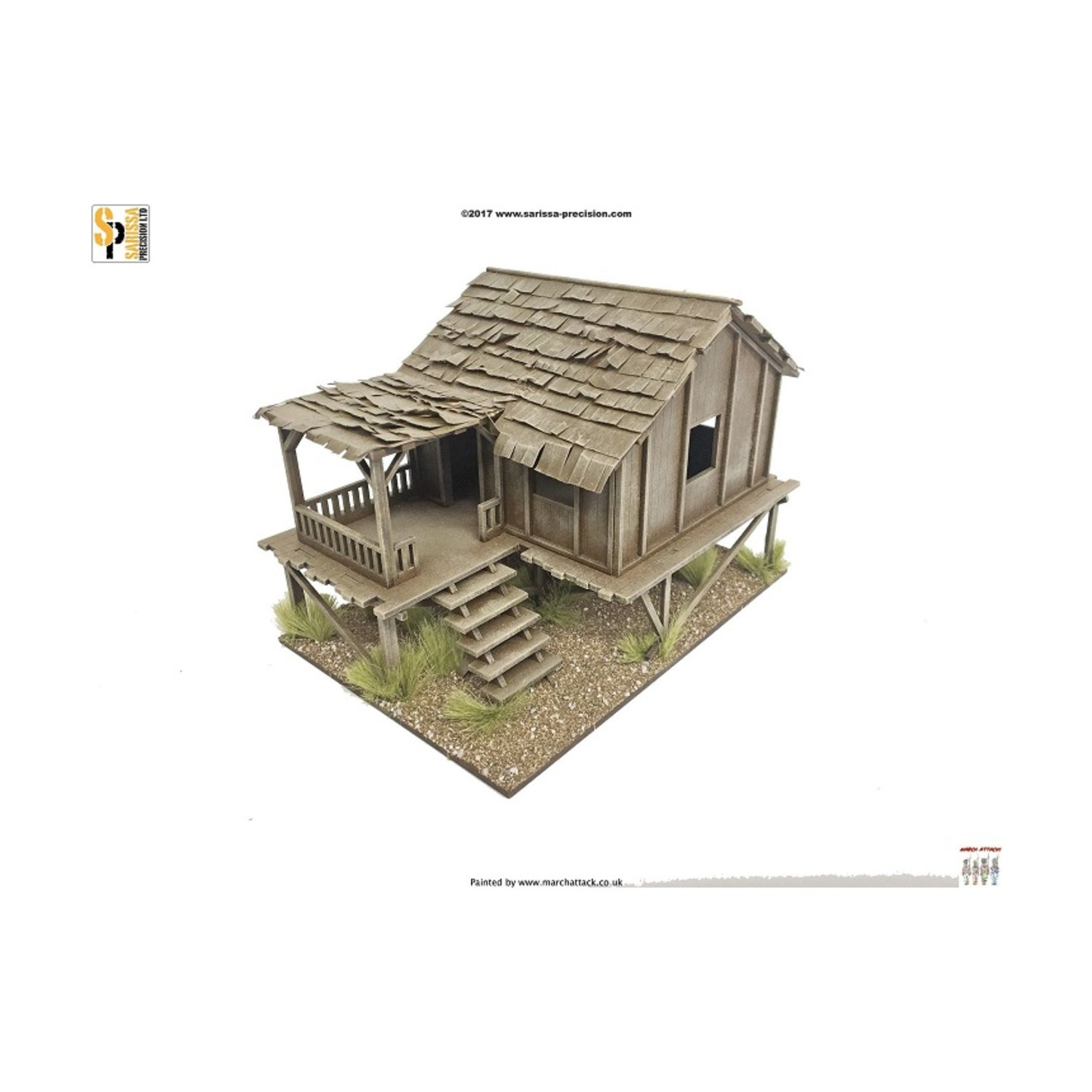 Sarissa Precision Terrain High Planked-Style Village House Pack SW (New)
