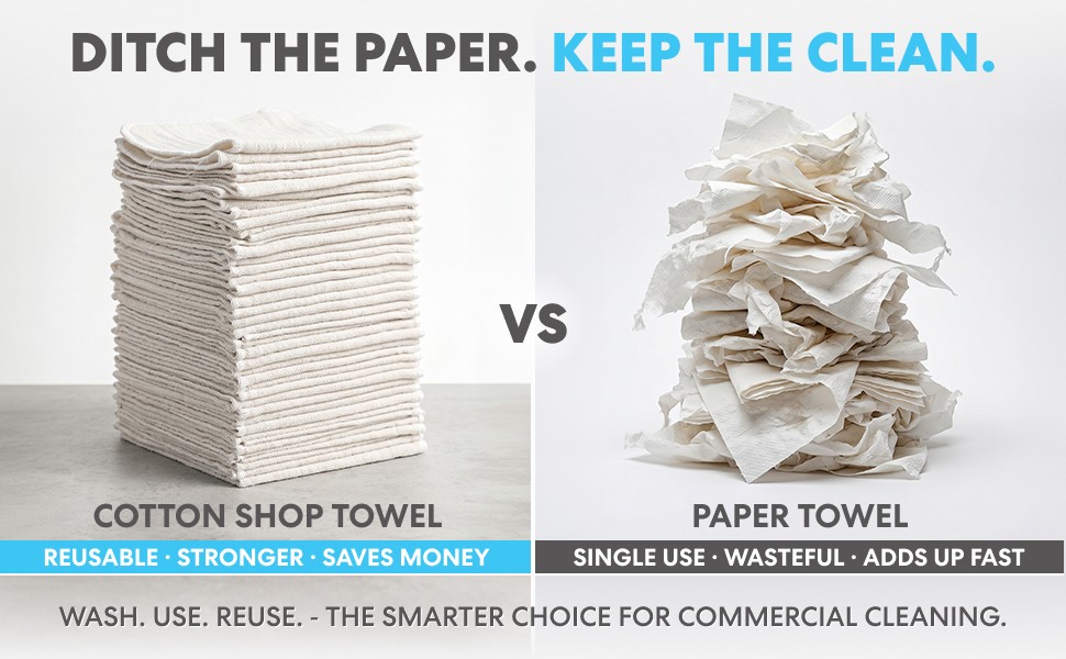 Simpli-Magic 79170 Shop Towels, White, 500 Pack