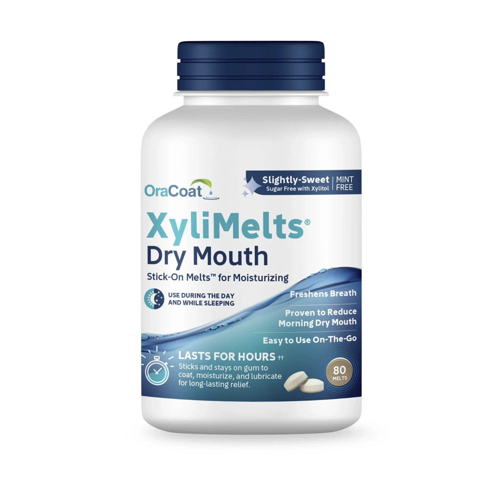 OraCoat XyliMelts Dry Mouth Relief Discs 80ct Xylitol Slightly Sweet
