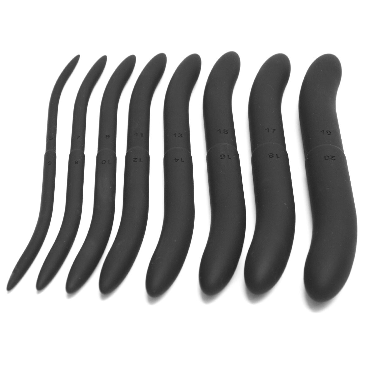 Silicone Hegar 8 Pieces Urethral Sounds Kit, Silicone Urethral Dilator Set