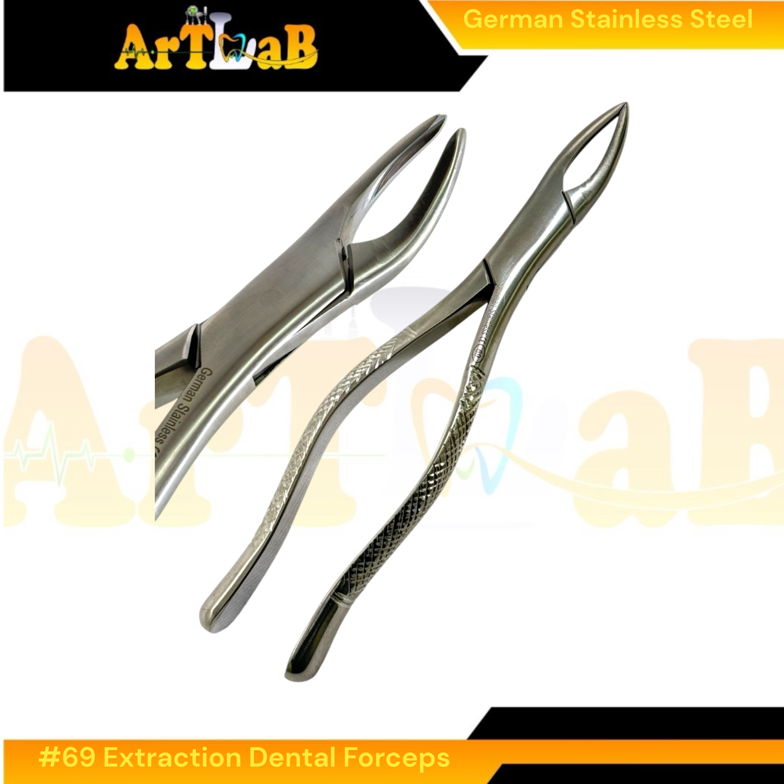 No. 69 Fragment Root Forceps - Upper & Lower Root Extraction Dental Pliers -1 EA