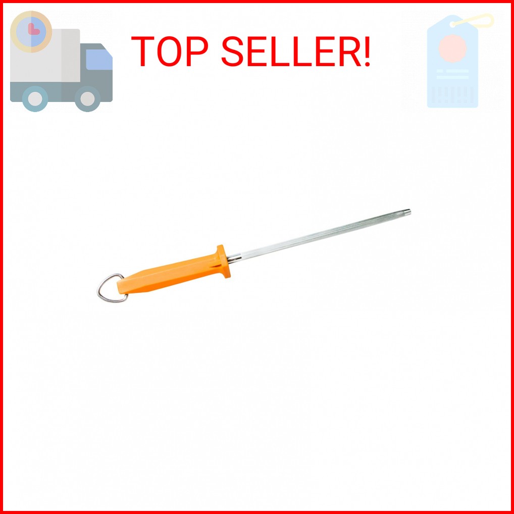 UltraSource-449998 Honing Steel, Coarse, 10", Orange Handle Butcher Steel Sharpe