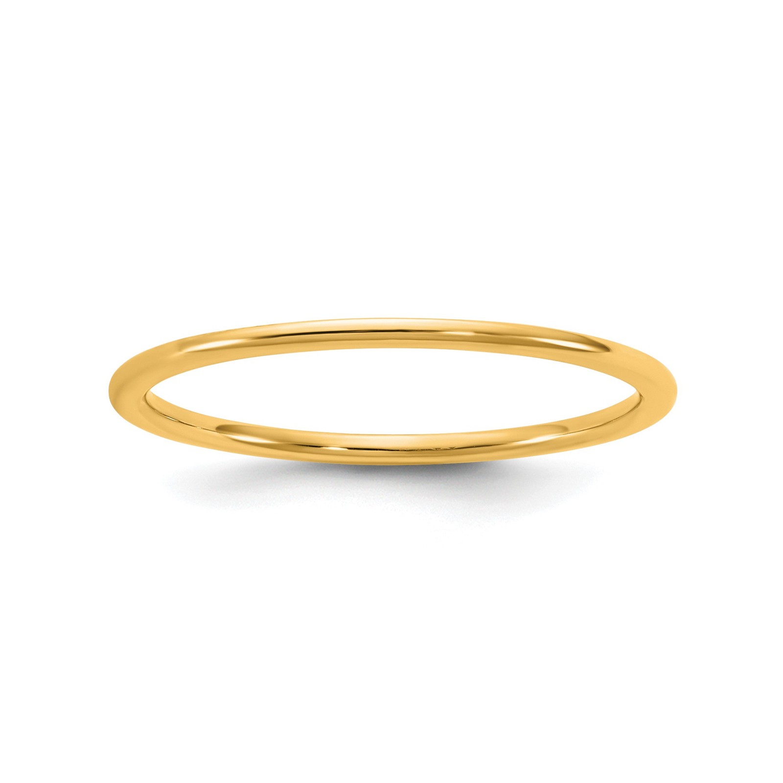 14K Yellow Gold Comfort-Fit Wedding Band Classic Lightweight Solid 1mm Width
