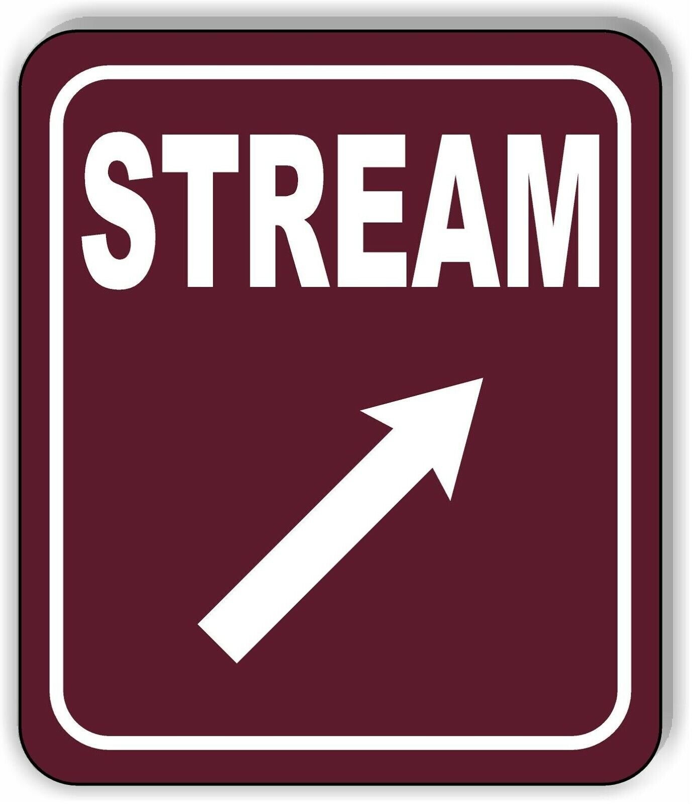 STREAM DIRECTIONAL 45 DEGREES UP RIGHT ARROW CAMPING Aluminum composite sign