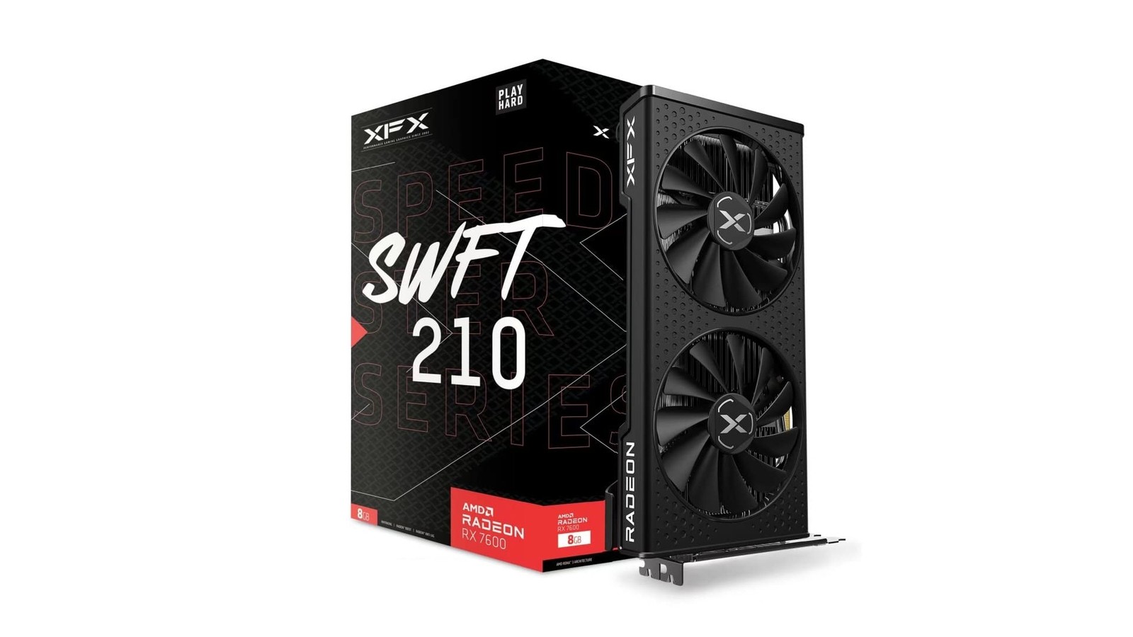 XFX Speedster SWFT210 Radeon RX 7600 Graphics Card with 8GB GDDR6 HDMI 3xDP, ...