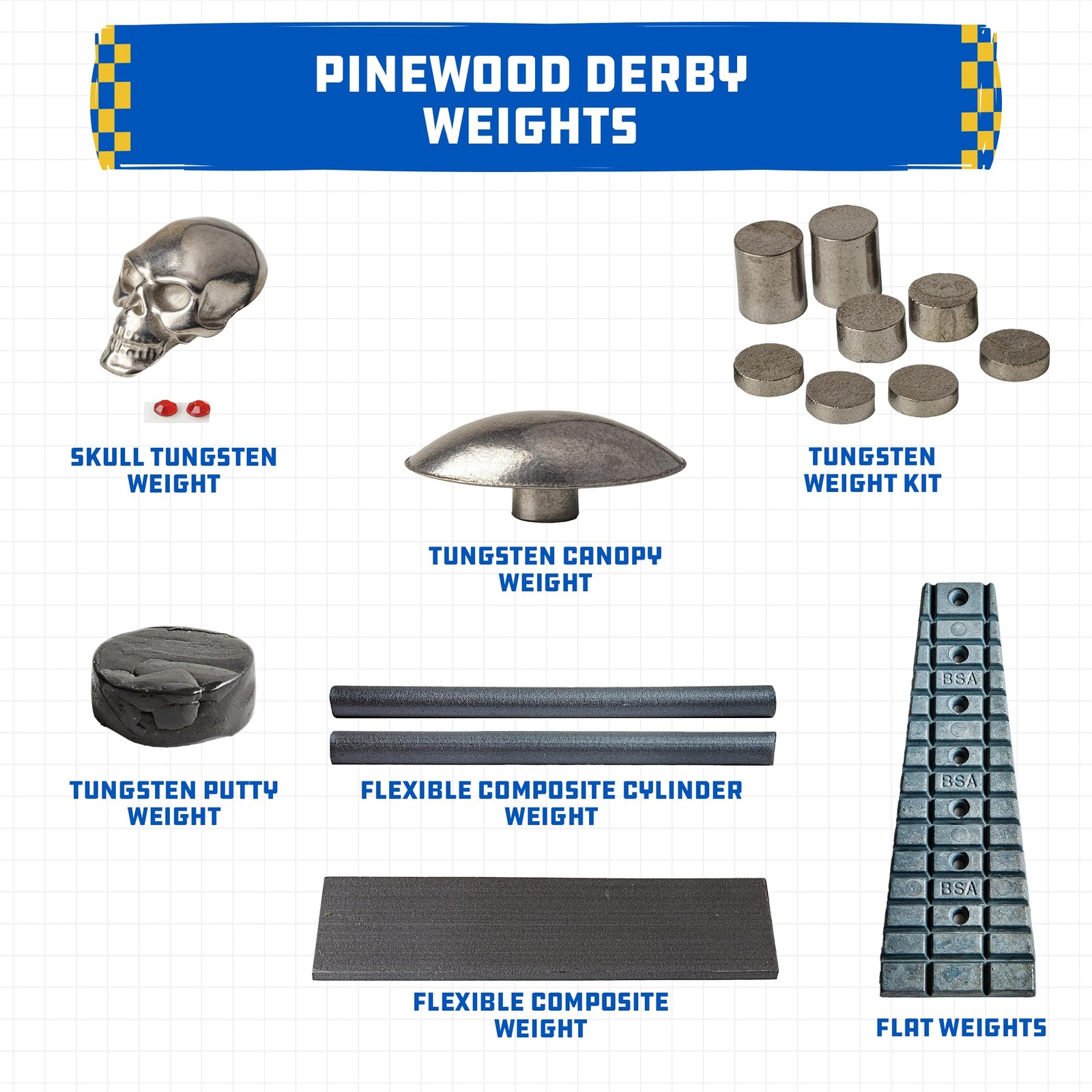 Pinewood Derby Tungsten Canopy Weight
