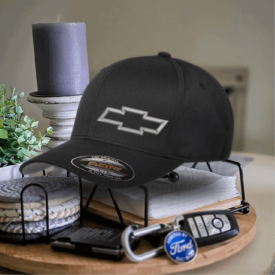 Chevy Bowtie - Custom Made-to-Order Embroidered Flexfit or Snapback Hat