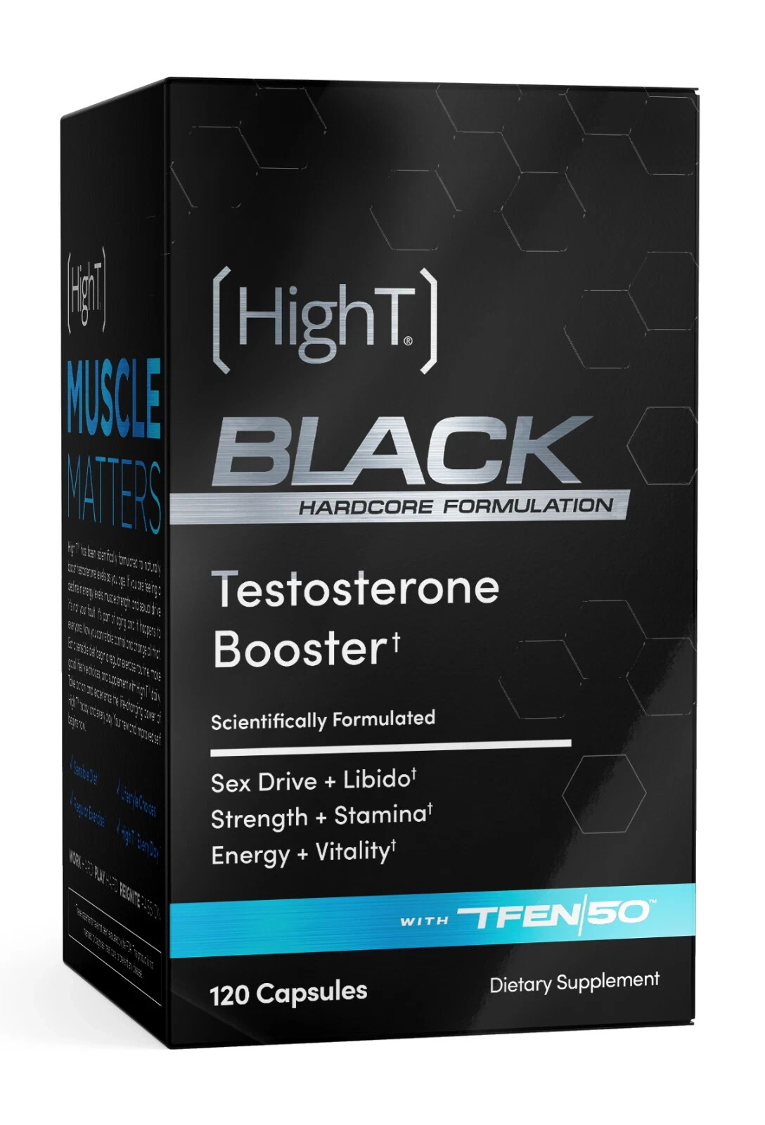 High T Black Testosterone Booster Strength Stamina Sex Drive 120 Capsules New