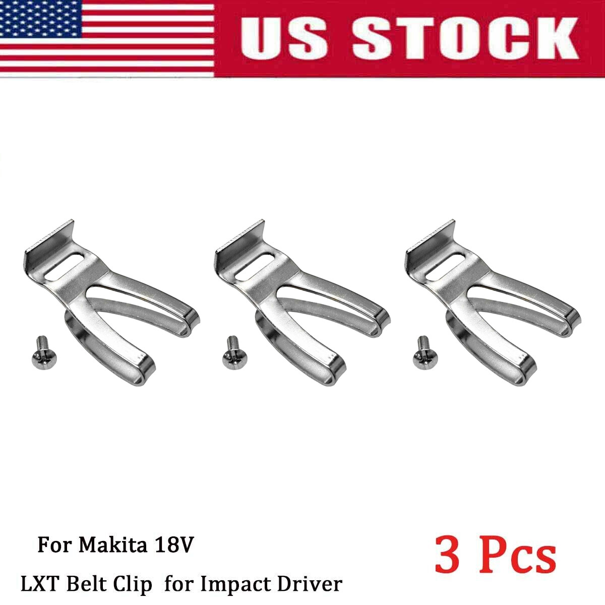3x BELT CLIP HOOK & SCREW FOR MAKITA 18V LXT CORDLESS DRILLS IMPACT DRIVERS