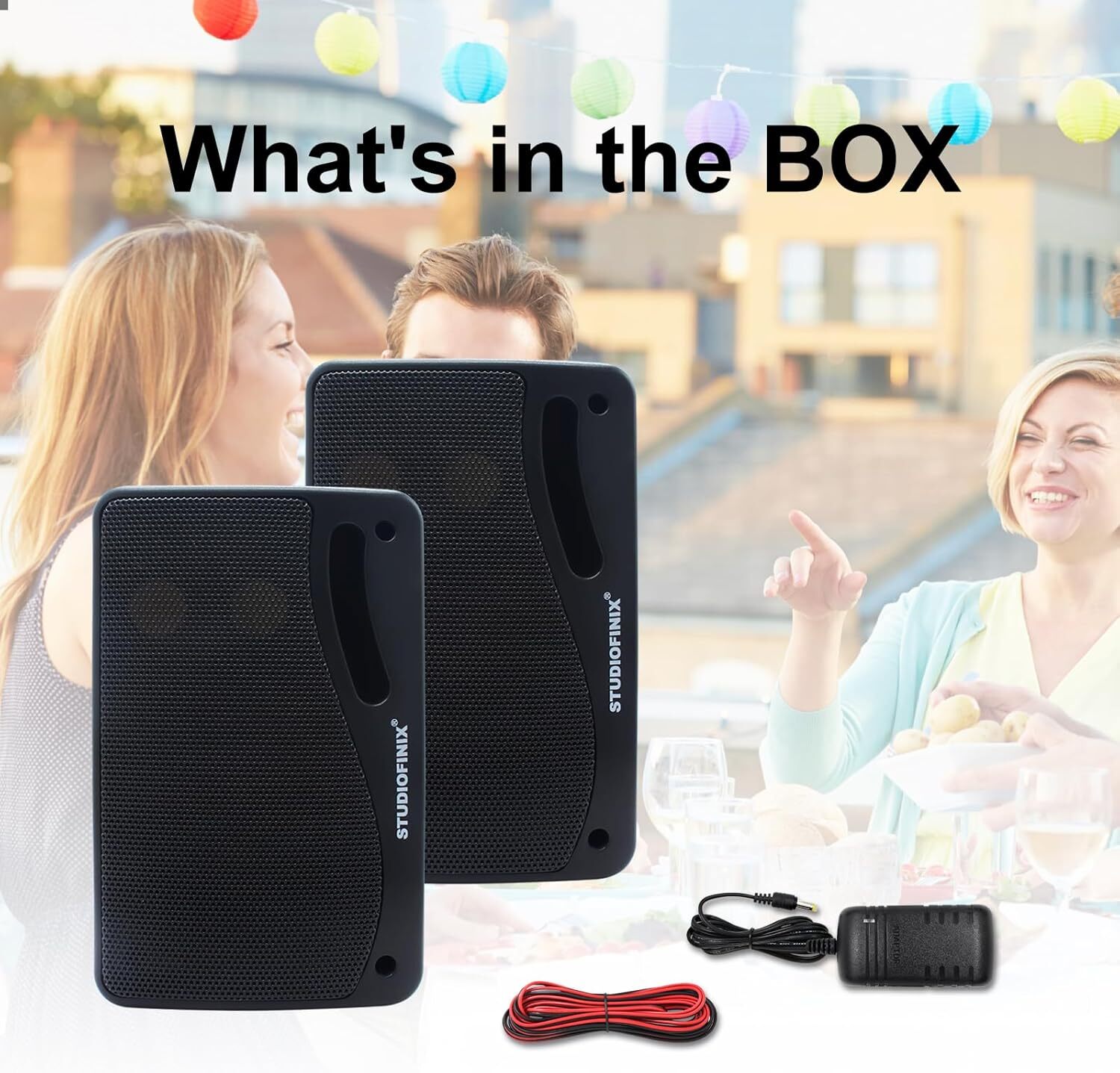 3.5" 3-Way 200W Bluetooth Speakers Waterproof Outdoor Wall Mount 2Pcs