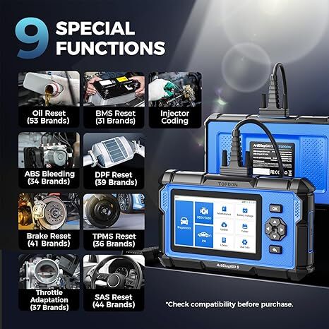 TOPDON AD600S OBD2 Scanner Engine ABS SRS SAS AT TPMS EPB Diagnostic Scan Tool