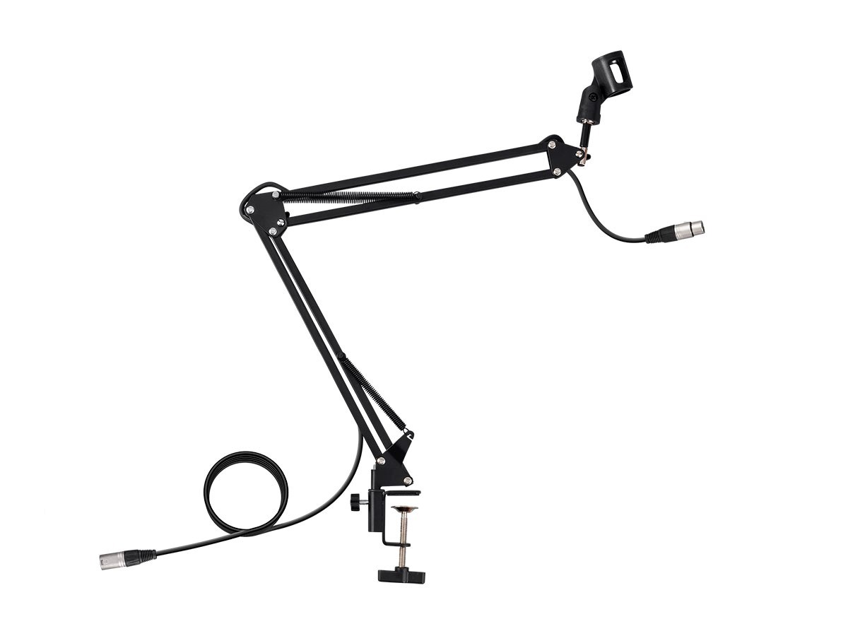 Monoprice Suspension Boom Scissor Broadcast Mic Stand With Integrated XLR Cable