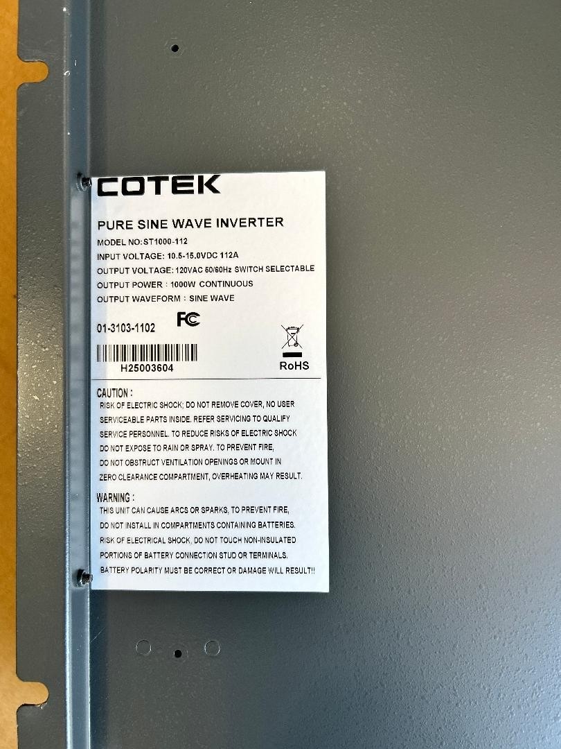 Cotek Pure Sine Wave Inverter ST1000-112