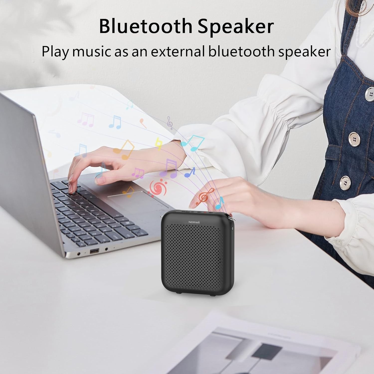 Norwii Bluetooth Voice Amplifier, USB-C Rechargeable - 4000mAh