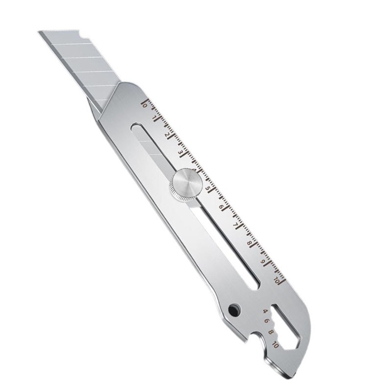 1-Pack 7-in-1 Multi-Purpose Utility Knife, Stainless Steel Retractable Box Knife