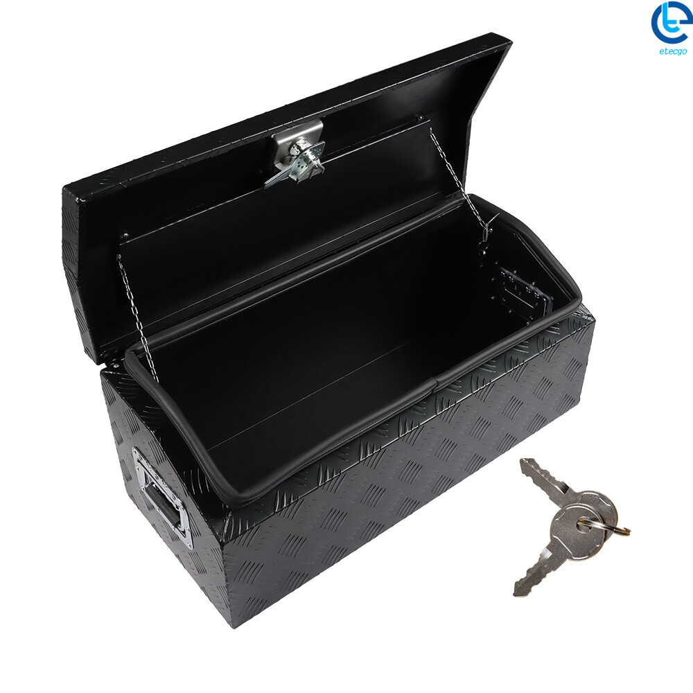 Black 30" x13" x13" Aluminum Tool Box for ATV Trailer Storage Truck Pickup RV