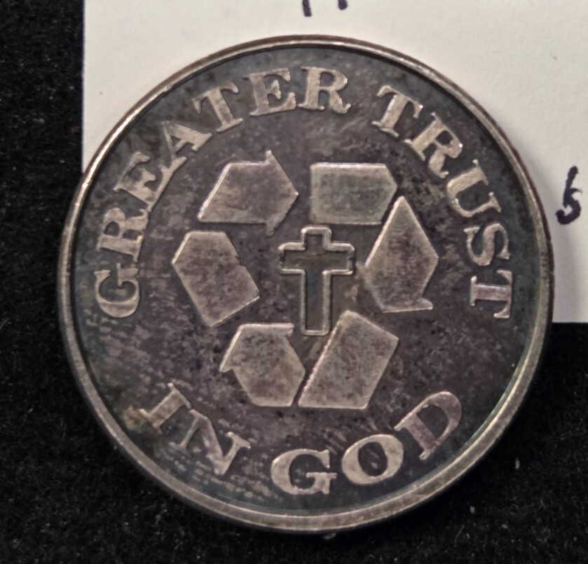 1997 Greater Trust In God Fish 1/2 oz .999 Silver Nice Toning