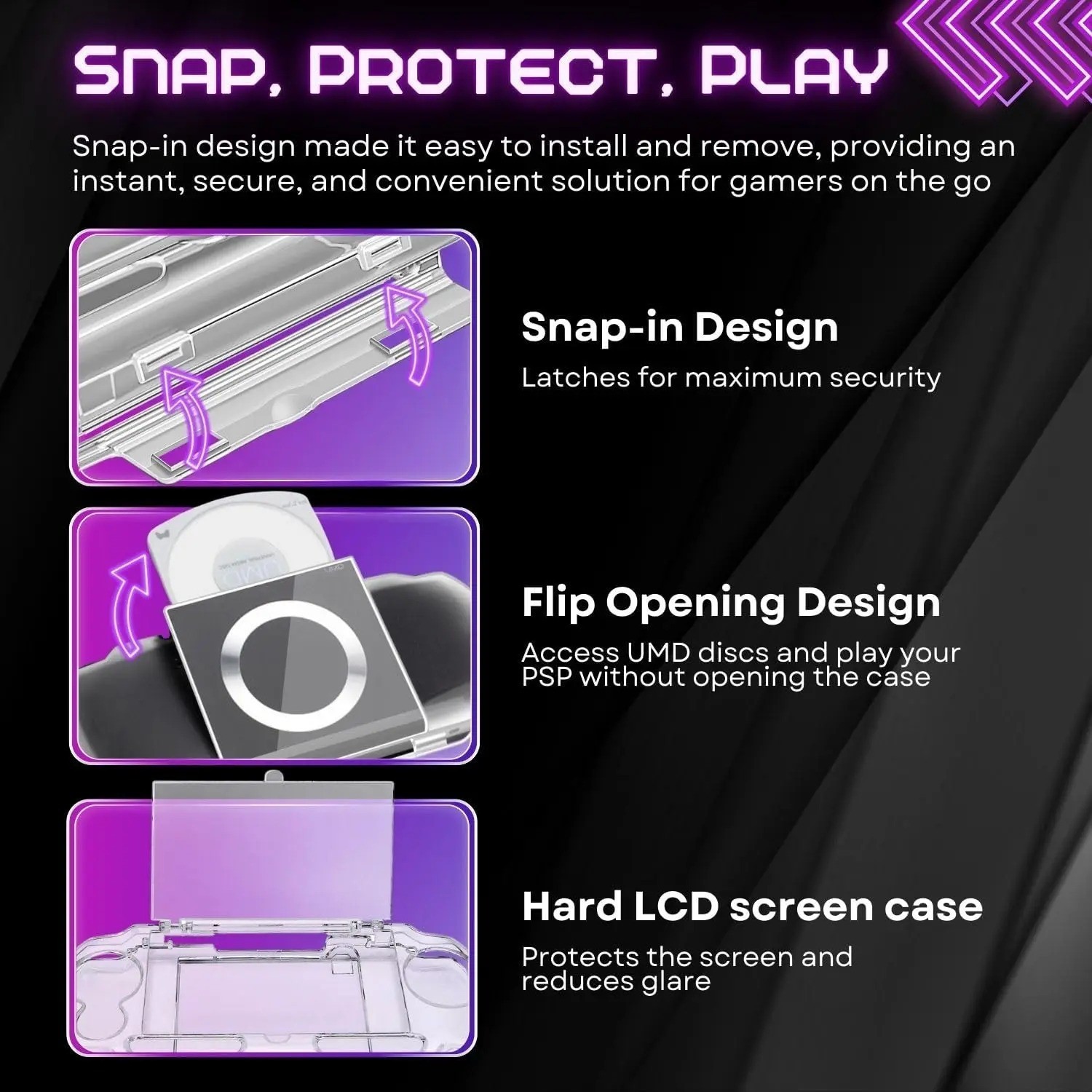 Clear Hard Case for PSP 2000/3000 Full Cover Protector with Clear Display.