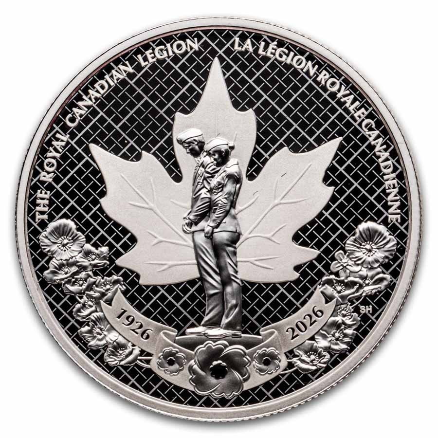 2026 RCM Ag Pf Dollar 100th Anniv. of The Royal Canadian Legion-Pre-Sale