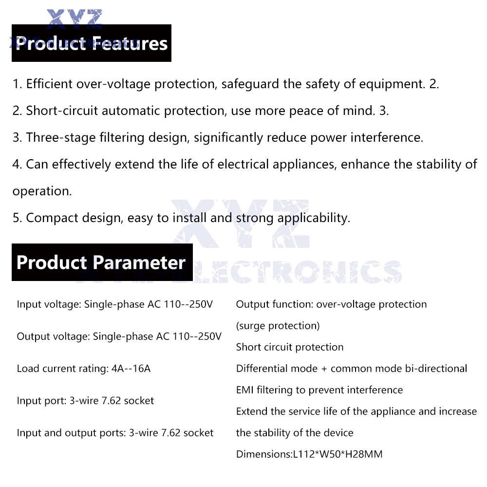 AC110-250V 4level Audio Power Supply EMI Electromagnetic Interference filter 16A