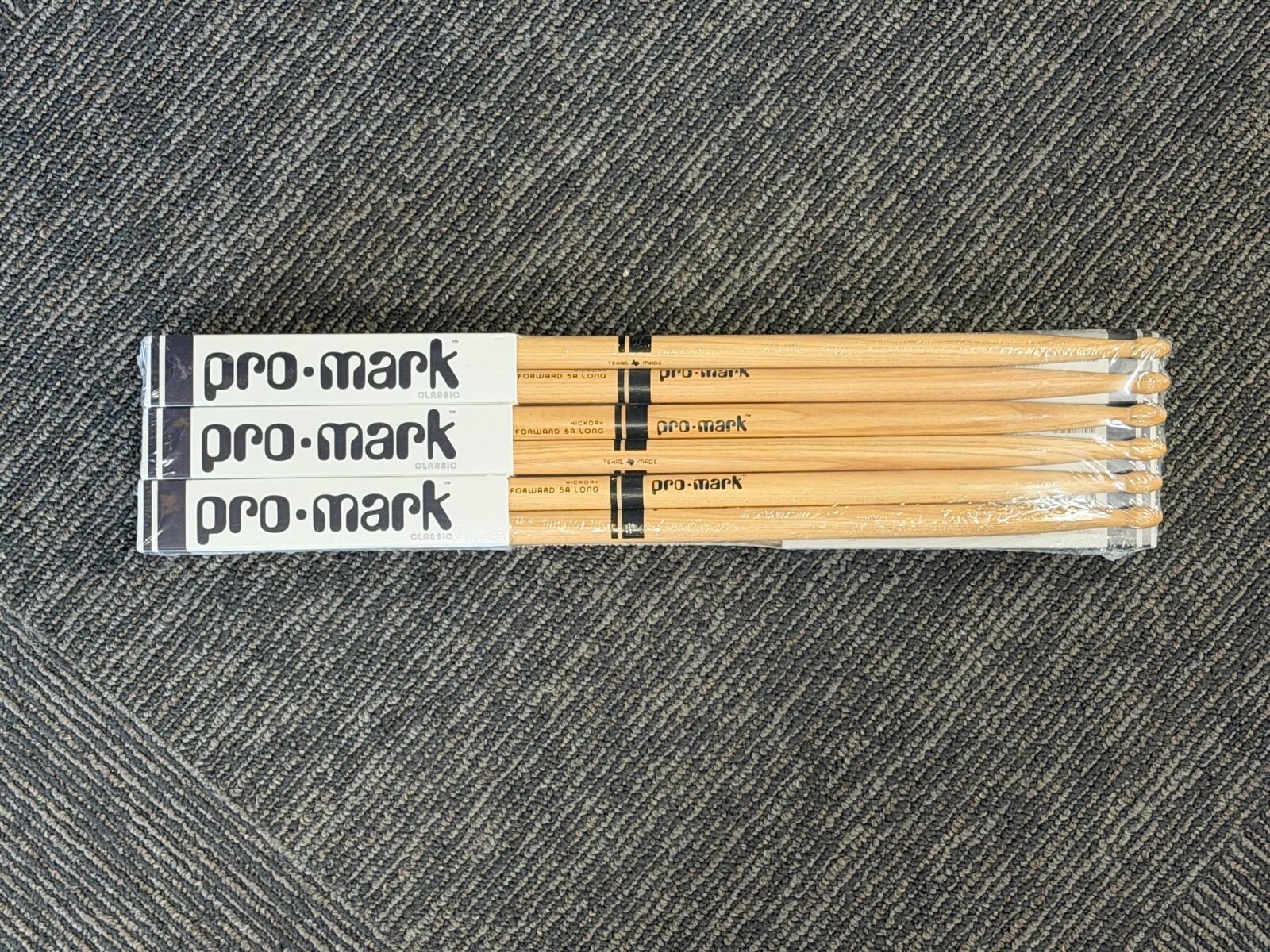 5 Pack ProMark 5A Long Hickory Drumsticks | Wood Tip | + FREE Extra Pair (New)