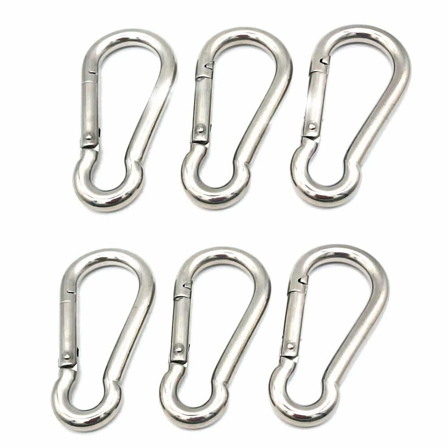 2.36 Inch Spring Snap Hook Carabiner 316 Stainless Steel Keychain Clips for K...