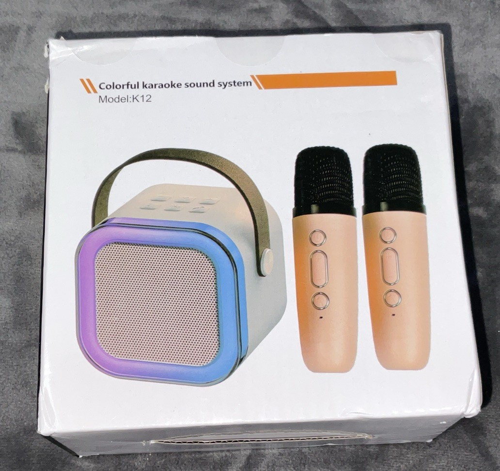Mini Karaoke ,Portable Bluetooth Speaker With 2 Wireless Microphones