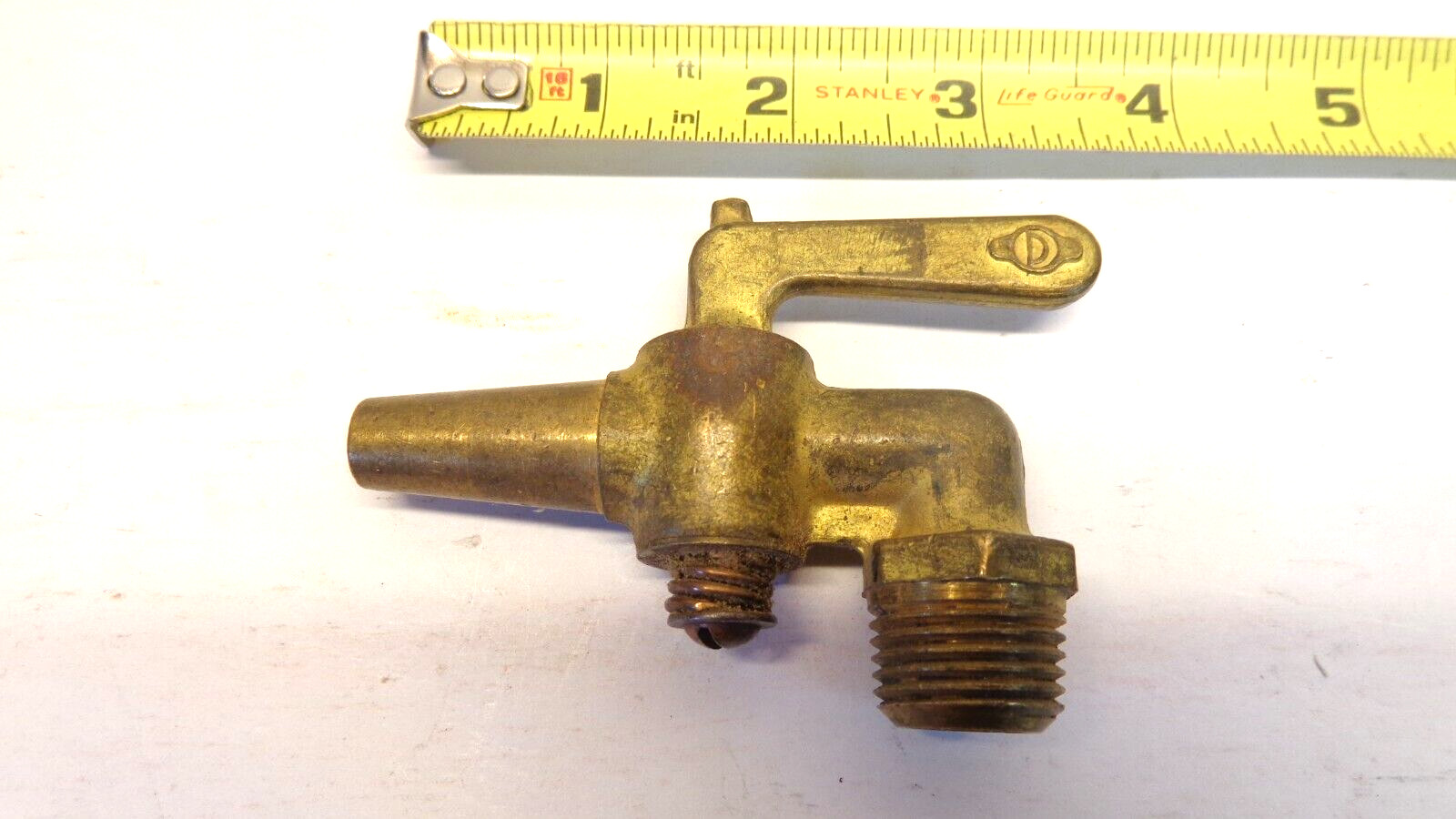 Vintage Brass Petcock Steam Valve Steampunk Marked "D"