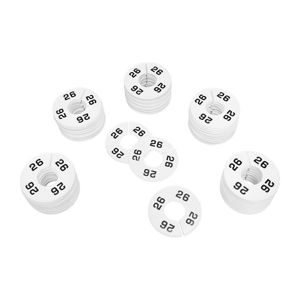 10 PC 3-1/2" Clothing Rack Size 26 Dividers Hangers White Plastic Round