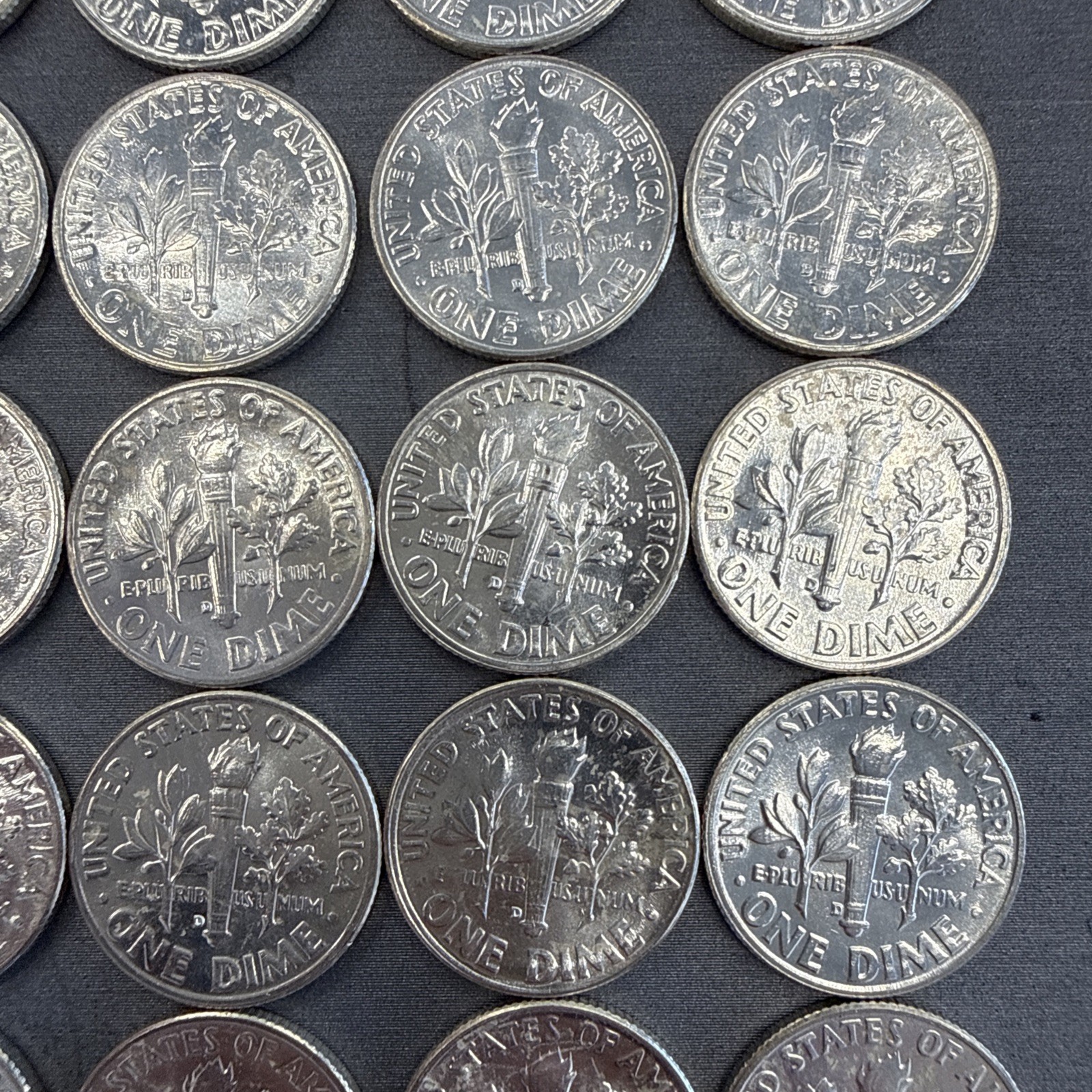 1957 D Roosevelt Silver Dime 50 Coins