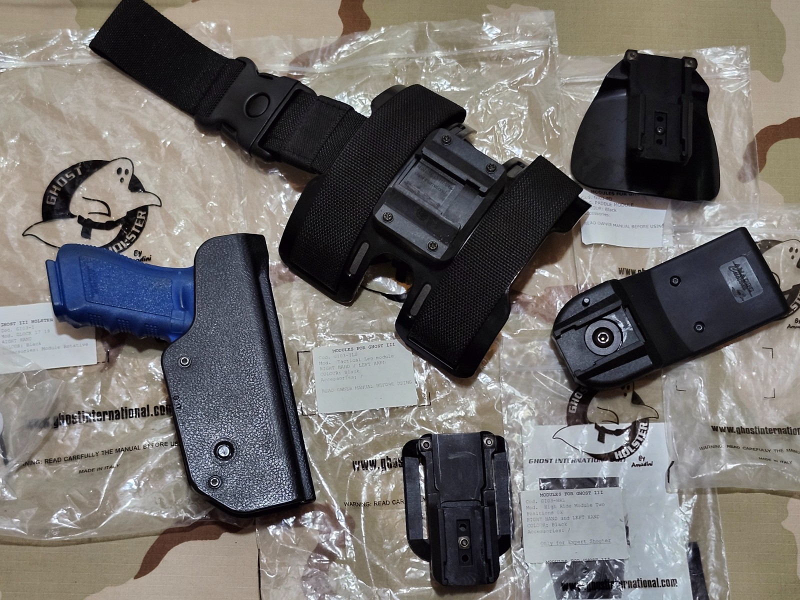 Amadini Ghost III Modular Holster Set for Glock 17/22 5 pieces READ DESCRIPTION!