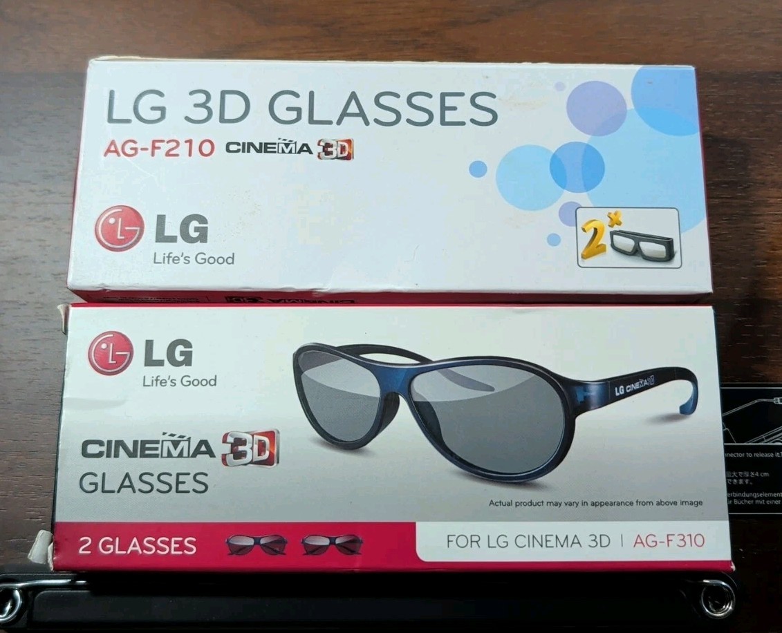 NEW LG Cinema 3D Glasses AG-F310/F210 2 Pairs per Box. 2 Boxes A10