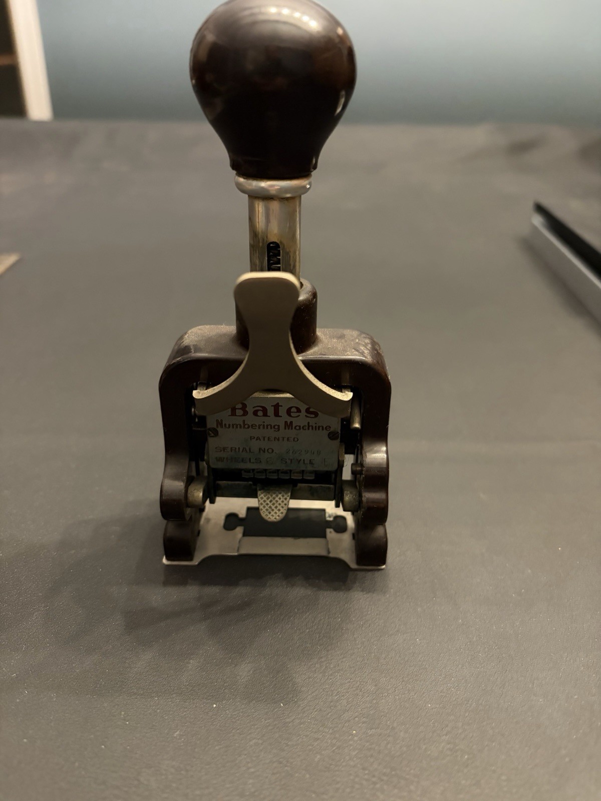 Bates Numbering Machine Style E 6-Wheel Lever Movement Works SN 262948