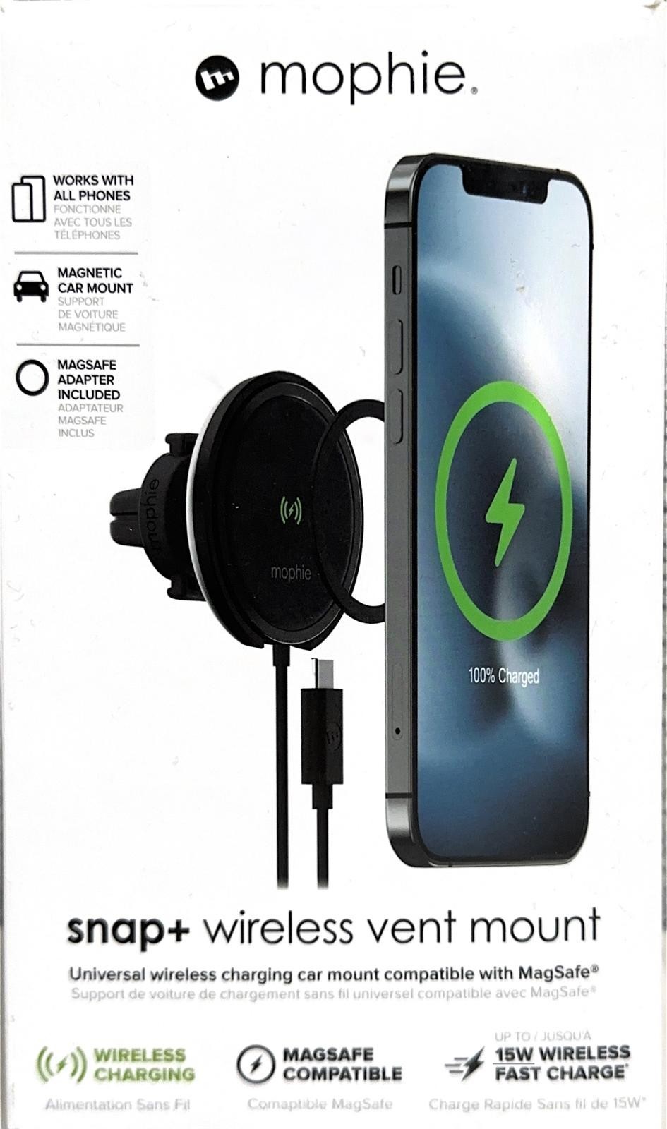 Mophie snap+ 15W Wireless Fast Charger w/ Magsafe Ring